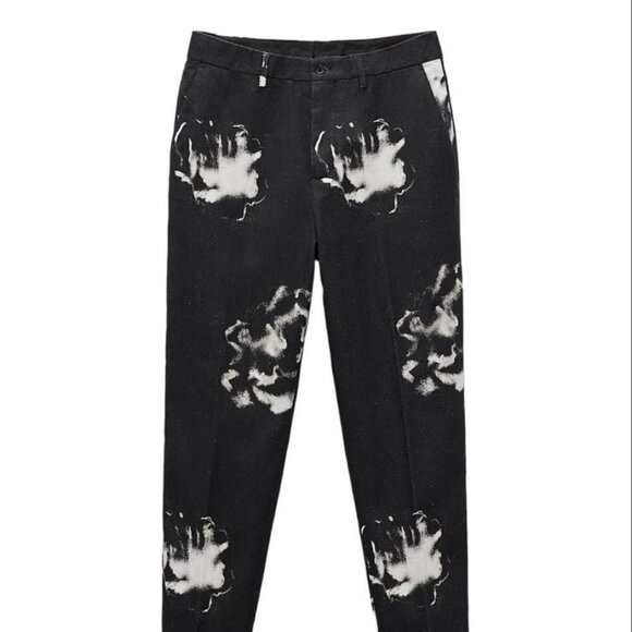 ZARA PRINTED SUIT PANTS BLACK/WHITE SIZE 315733/388/800